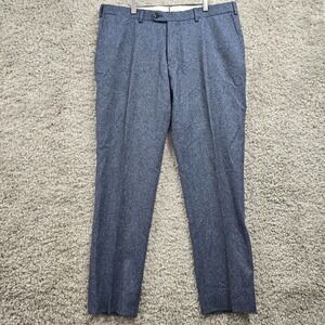 Suitsupply Brescia Pants Mens Size 54 (Fits 37x29) Blue Wool Trousers Office